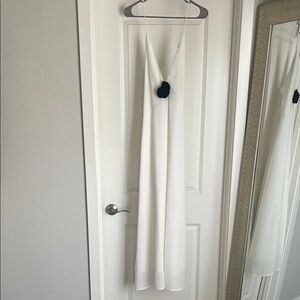 White dress with rose detail